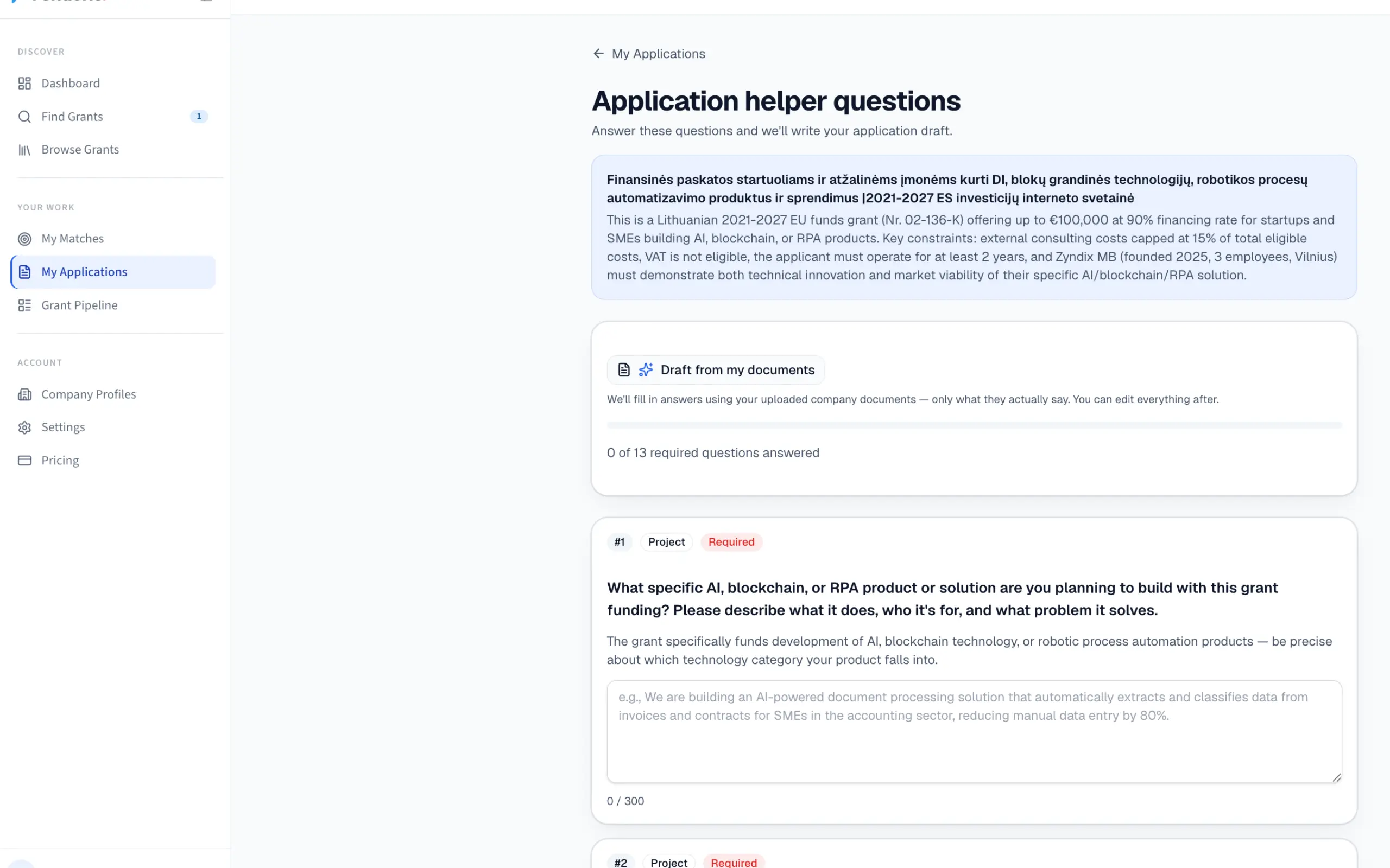 Fonderis AI application helper