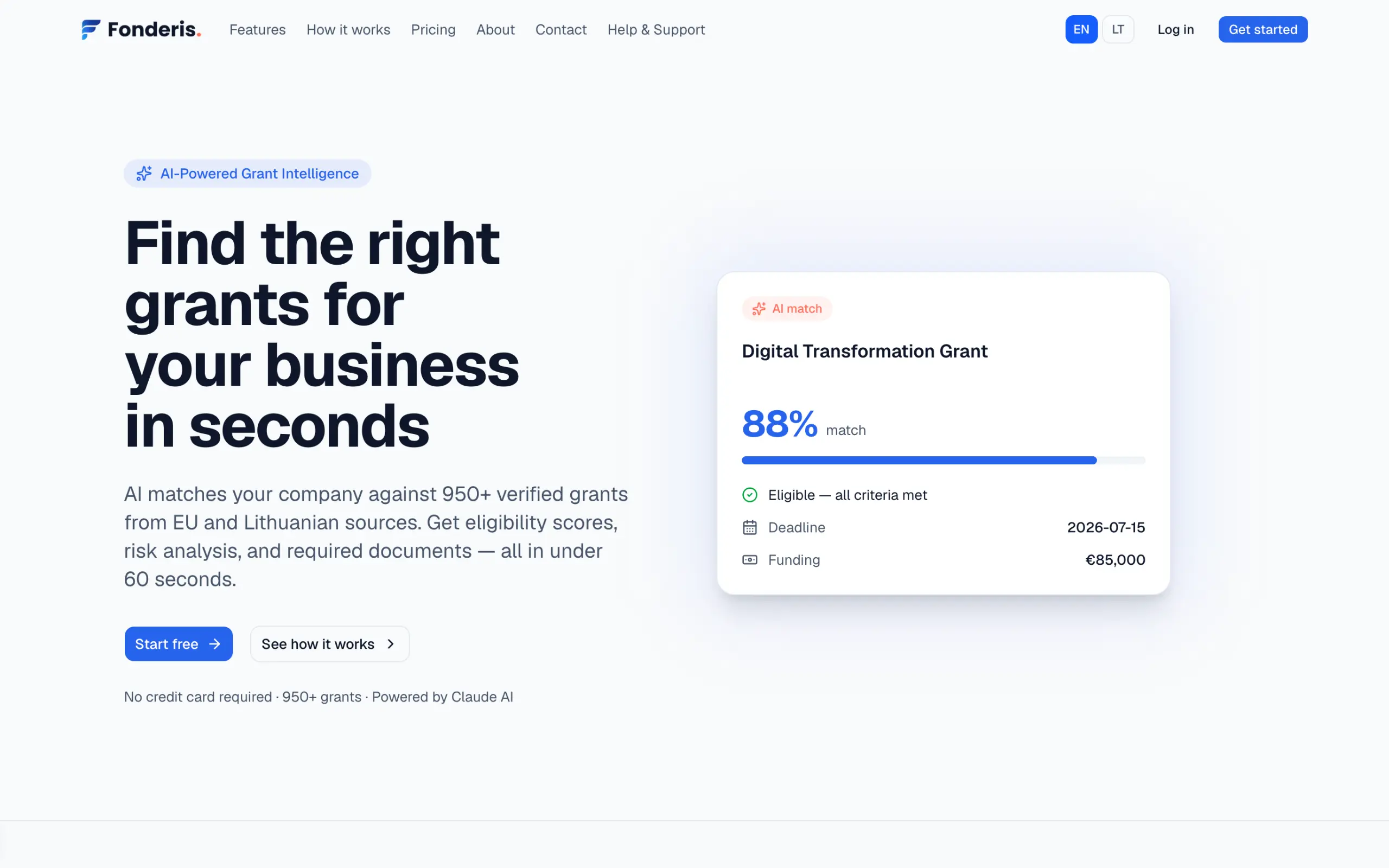 Fonderis homepage